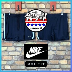 SP1-298★BIGサイズ★吸湿速乾★ネイビー【NIKE ナイキ】DRI-FIT ダブルメッシュ ショートパンツ【メンズ XL】ランニング ジム ショーツ