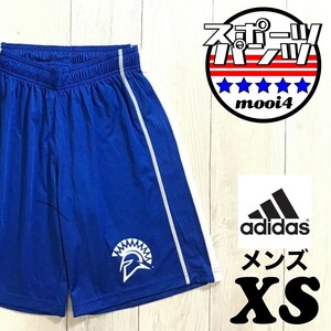 SDN3-327◆カレッジロゴ◆【adidas アディダス】CLIMACOOL ハーフパンツ【メンズ XS】青 スポーツ サッカー ランニング ショーツ ジム