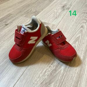 ニューバランス NewBalance スニーカー　キッズ　子供　赤　14㌢