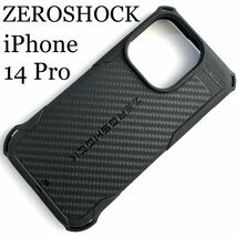 iPhone 14 Pro用ZEROSHOCKケース★四角エアクッション★内側にハニカム構造★カーボン調グリップ★ストラップホール★エレコム_画像1