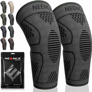 NEENCA 膝サポーター 2枚セット スポーツ用 膝保護 ブラック XL