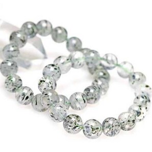 【⑥】希少 12mm グリーンマイカインクォーツ ブレスレット