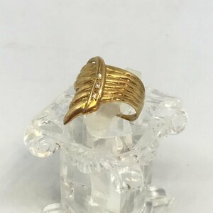 金 総重量約４．４ｇ アクセサリー 貴金属 Ｋ１８ ダイヤ ０．０２ｃｔ リング 指輪 １４号 ♯１４ K・Ｐｔ/229