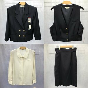 ｕｎｉｌａｄｙ ユニレディ セットアップ ４点セット ジャケット ベスト ブラウス スカート 紺 ネイビー系 洋品婦人服/252