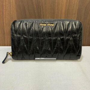 Ｍｉｕ Ｍｉｕ ファッション ＵＳＥＤ 中古 ＢＬＡＣＫ ミュウミュウ レディース 長財布 ウォレット 黒 ブラック 鞄/247