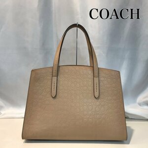 中古 ＣＯＡＣＨ コーチ シグネチャー レディース チャーリー キャリーオール レザー トートバッグ ５１７２８ 鞄/252