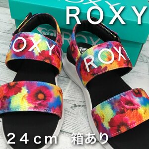 ＲＯＸＹ ロキシー サンダル ストラップ マルチカラー 花柄 箱有 使用感少なめ フラワー カラフル リゾート カジュアル 靴/208