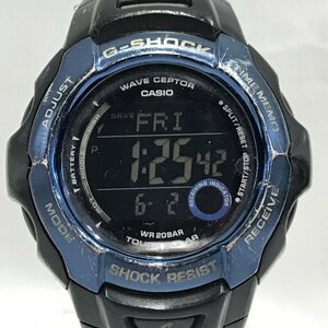 ＣＡＳＩＯ カシオ Ｇ－ＳＨＯＣＫ ＧＷ－７００ＢＤＪ 電波 タフソーラー 腕時計 メタルバンド ブラック ブルー 中古品 時計/248