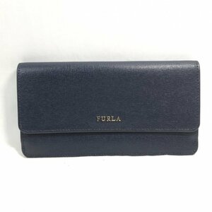 ＦＵＲＬＡ フルラ 長財布 ロングウォレット ネイビー系 ９２２５２４ バビロン バイフォールド ジップウォレット 鞄/218