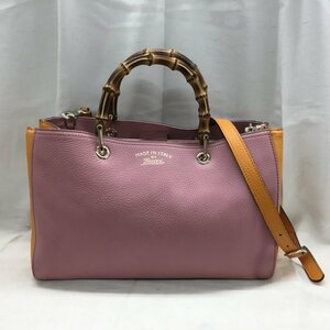 中古 ＧＵＣＣＩ グッチ バンブーショッパー ハンドバッグ レザー ２ｗａｙバッグ ショルダーバッグ ３２３６６０ 鞄/252