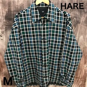 ＨＡＲＥ ハレ ＨＡ０３０２２２ＴＲ チェック シャツ ブルゾン ジャケット Ｍ グリーン系 洋品紳士服/246