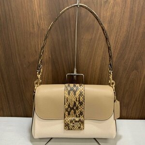 【美品】 ＣＯＡＣＨ Ｆ２３２２－ＣＤ４８３ ファッション コーチ ハンドバッグ レディース 中古品 ベージュ 鞄/247