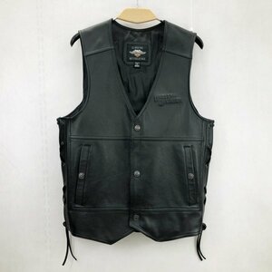 ＨＡＲＬＥＹ－ＤＡＶＩＤＳＯＮ ライダース レザー ベスト ハーレーダビッドソン 牛革 Ｍ 黒 ９８０２４－１８ＶＭ 洋品紳士服/219