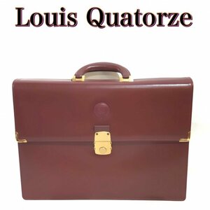 Ｌｏｕｉｓ Ｑｕａｔｏｒｚｅ ビジネスバック 自立 紳士 ルイスキャトルズ レザーブリーフケース ボルドー 書類 鞄/269