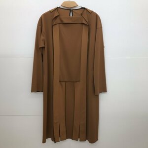 ＨＩＲＯＫＯ ＫＯＳＨＩＮＯ 長袖 ワンピース 茶系 ヒロコ コシノ サンプル品 スティッチ ミドル丈 レディース 洋品婦人服/255