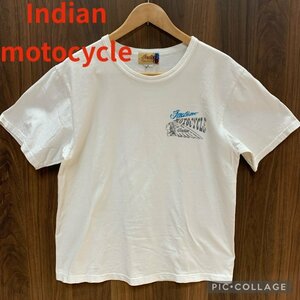 Ｉｎｄｉａｎ ｍｏｔｏｃｙｃｌｅ ＵＳＡ製 古着 中古 インディアンモトサイクル Ｔシャツ ホワイト Ｌサイズ 洋品紳士服/247