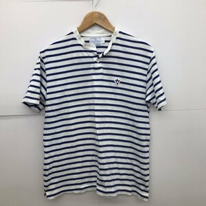 Ａｒｖｏｒ Ｍａｒｅｅ ボーダー 半袖 Ｔシャツ ３ Ｌ アルボーマレー コットン 綿 ブルー スタンドカラー 日本製 洋品紳士服/255