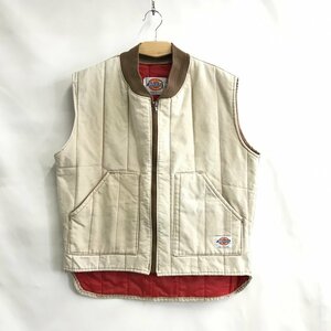 ｄｉｃｋｉｅｓ ＵＳＡ製 古着 メンズ Ｌ ワーク アメカジ ディッキーズ ダックベスト ベージュ 中綿 キルティング 洋品紳士服/218