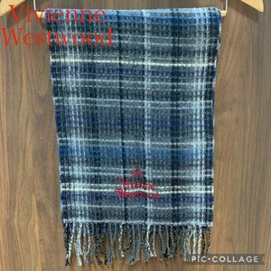 Ｖｉｖｉｅｎｎｅ Ｗｅｓｔｗｏｏｄ グリーン×グレー 中古 ヴィヴィアンウエストウッド マフラー イタリア製 装飾小物 洋品その/247