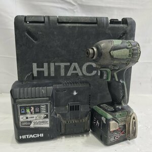 バッテリー１個 充電器付 使用感強 ＨＩＴＡＣＨＩ 日立工機 コードレス インパクトドライバー １４．４Ｖ 品番不明 中古 電動工/248