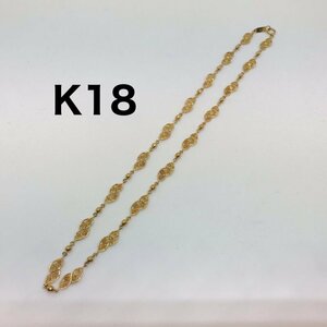 金 ゴールド ネックレス リーフ 総重量９．０ｇ Ｋ１８ １８金 約４０．０ｃｍ 貴金属 アクセサリ K・Ｐｔ/246