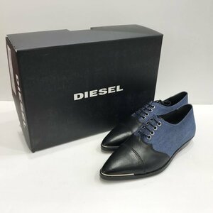 美品 ＤＩＥＳＥＬ ディーゼル レディース ２４．０ｃｍ デニム レザー ポインテッドトゥ Ｄ－ＲＥＭＭＩＥＳ 青 靴/248