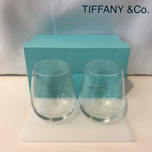 未使用品 ＴＩＦＦＡＮＹ＆Ｃｏ．ペアグラス ２点セット ティファニー 箱あり ２客 贈答品 ロゴ ブランド食器 ギフト/252