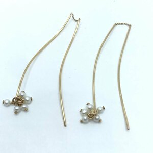 Ｋ１４ 淡水 パール ピアス 総重量 約１．５ｇ ゴールド 金 ＶＥＲＩＴＥ ベリテ フック チェーン 貴金属 アクセサ K・Ｐｔ/255