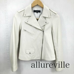 ａｌｌｕｒｅｖｉｌｌｅ アルアバイル ラムレザー ライダース ホワイト 白 Ｍサイズ 羊革 ライトアウター ジャケット 洋品婦人服/219