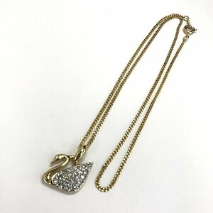 ＳＷＡＲＯＶＳＫＩ スワロフスキー 白鳥 スワンモチーフ ネックレス ペンダント クリスタル ケース付 アクセサリー/241