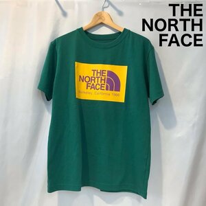 【美品】 ＴＨＥ ＮＯＲＴＨ ＦＡＣＥ ザノースフェイス 半袖 クルーネック グリーン Ｔシャツ ロゴ 半袖 メンズＬ 洋品紳士服/252