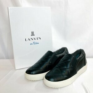 未使用品 ＬＡＮＶＩＮ ｅｎ ｂｌｅｕ スニーカー 黒 ランバンオンブルー サイズ２３ｃｍ スリッポン レディース 靴/269