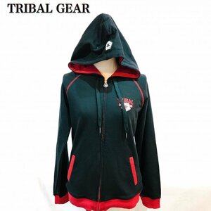 ＴＲＩＢＡＬ ＧＥＡＲ 婦人 フード レッド ユニセックス トライバルギア 黒 パーカー スウェット 赤 前ファスナー 洋品婦人服/269