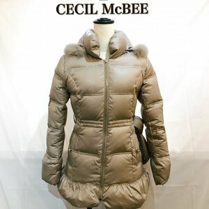 ＣＥＣＩＬ ＭｃＢＥＥ ミドル丈 ベージュ レディース セシルマクビー ダウンコート サイズ３８ フォックス 洋品婦人服/269