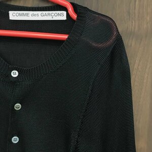 ＣＯＭＭＥ ｄｅｓ ＧＡＲＣＯＮＳ コムデ ギャルソン 日本製 カーディガン レーヨン シースルー ブラック 黒 洋品婦人服/208