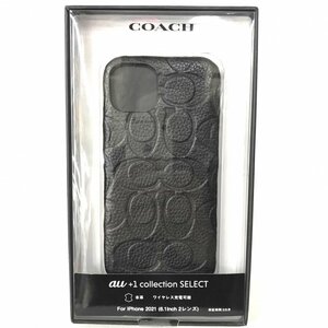 ＣＯＡＣＨ ハードケース ＥＭＢＯＳＳＥＤ Ｂｌａｃｋ ｉＰｈｏｎｅケース ２０２１ ６．１ｉｎｃｈ ２レンズ 牛革 雑貨/266