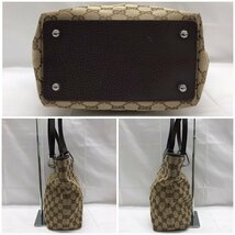 【ダメージ有り】 ＧＵＣＣＩ グッチ １２０８４０ ３４４４ トートバッグ ＧＧ キャンバス ベージュ ブラウン 鞄/246_画像3