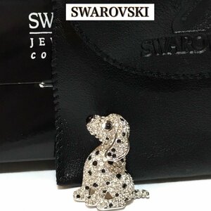 ＳＷＡＲＯＶＳＫＩ ラインストーン シルバーカラー スワロフスキー ブローチ イヌ 犬 ＤＯＧ キラキラ アクセサリー/269