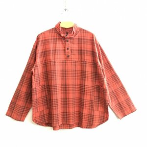 新品タグ付き ＮＡＴＵＲＡＬ ＬＡＵＮＤＲＹ ナチュラルランドリー チェックシャツ プルオーバー サイズ２ 洋品婦人服/218