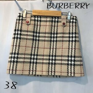 ＢＵＲＢＥＲＲＹ ＢＬＵＥ ＬＡＢＥＬ ミニスカート バーバリー ブルーレーベル ベージュ ハウスチェック ３８ 洋品婦人服/252