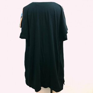 ＬＥＯＮＡＲＤ 花柄 ブラック オレンジ レオナール ロング チュニック サイズＬ 黒 洋品婦人服/269の画像2