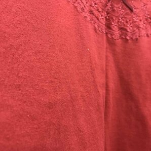 ＰＩＮＫＨＯＵＳＥ ピンクハウス 綿１００％ 花 カットソー トップス 半袖 Ｔシャツ リボン 刺繍 丸襟 レッド 赤色 洋品婦人服/208の画像5