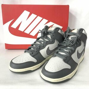 美品 ＮＩＫＥ ナイキ ＤＵＮＫ ダンク ハイ ＳＥ レｔロ ＤＭ０５８２－００１ スニーカー 白 グレー ２７ｃｍ 靴/266