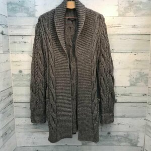 ＢＵＲＢＥＲＲＹ ＬＯＮＤＯＮ バーバリー ＦＢ３９１ ニット カーディガン ロング グレー アルパカ ケーブル編 洋品婦人服/208