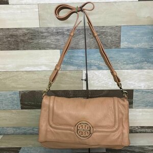 美品 ＴＯＲＹ ＢＵＲＣＨ トリーバーチ アマンダ ベージュ フォールドオーバー ２ＷＡＹ クラッチ／ ショルダーバッグ 鞄/233