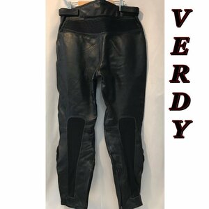 中古 ＶＥＲＤＹ ヴェルディ メンズ ライダースパンツ レザーパンツ バイクパンツ レザー プロテクター付き Ｗ３５ 洋品紳士服/252