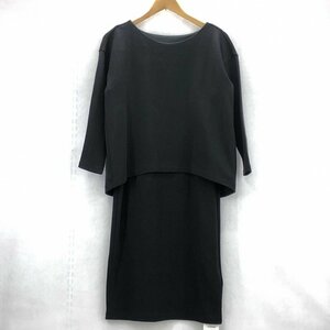 美品 ＬＡＵＴＲＥＡＭＯＮＴ ロートレアモン ワンピース ＳＩＺＥ３８ ブラック 上下切り替え 一体型 アクリル 洋品婦人服/219