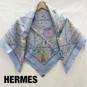 ＨＥＲＭＥＳ エルメス ＣＡＲＲＥ カレ ９０ ラベンダー ＳＯＩＥ ＰＥＵＰＬＥ ＤＵ ＶＥＮＴ スカーフ シルク 洋品その他/246