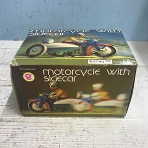 CLOCKWORK motorcycle with side tin plate bike toy /229