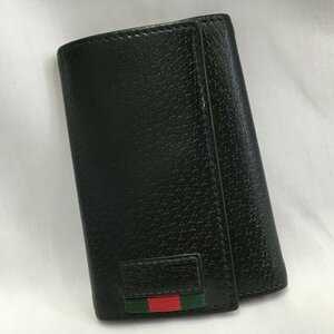 ＧＵＣＣＩ グッチ ４３５２９７ ４９６０８５ ブラック 黒 ゴールド金具 ウェブストライプ ６連 キーケース レザー 革 鞄/248